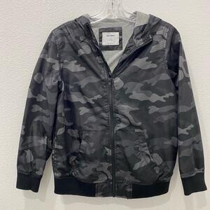 Old Navy zip up jacket large 10-12‎ gray black